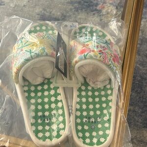 Roller Rabbit Womens floral Slip-On Clogs in Green, Pink, Yellow and Blue